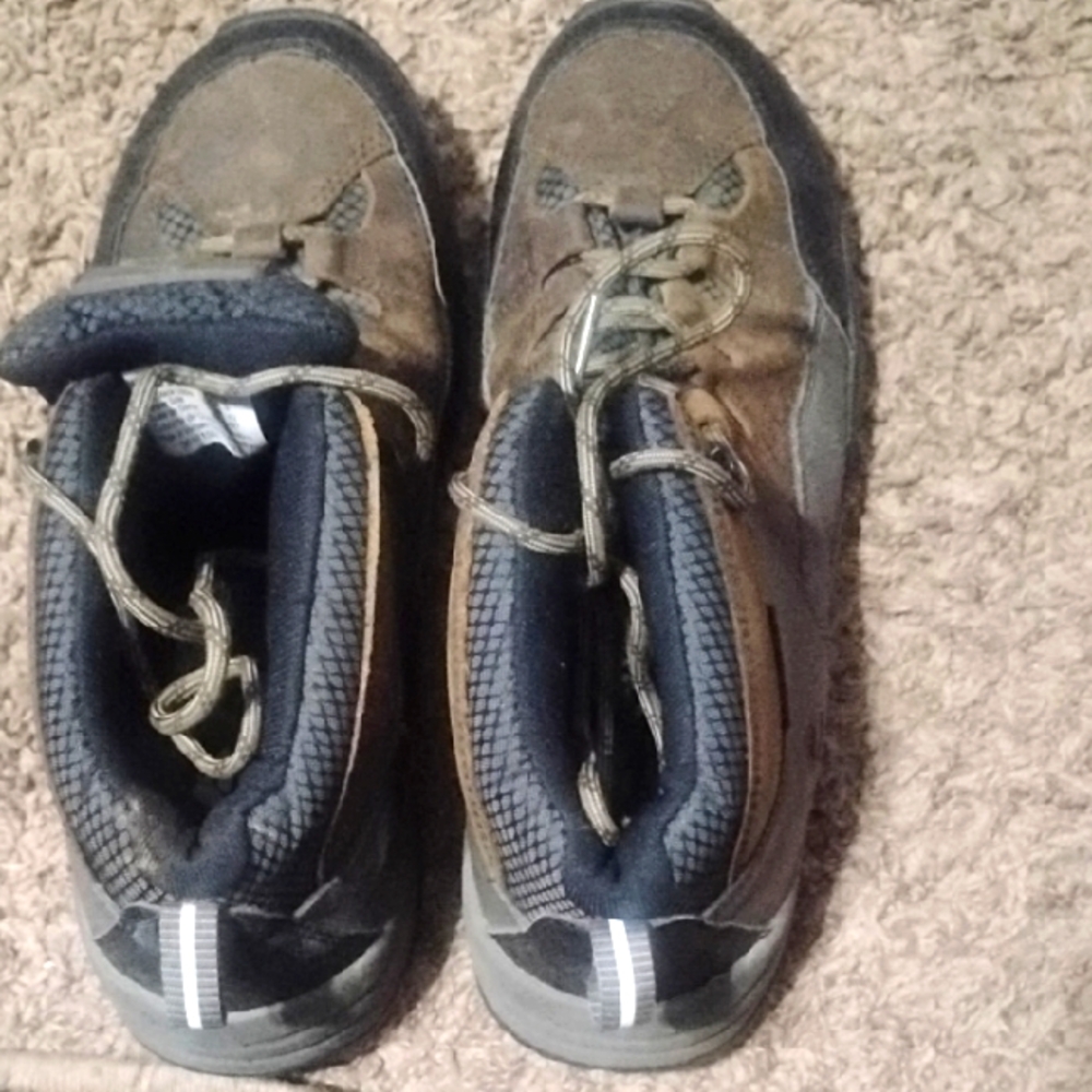 Ozark Trail Brown and Black Hiking Boots Durable Outdoor Footwear